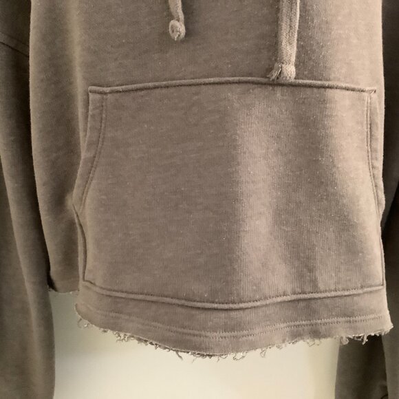 Cropped Fleece Gray Hoodie SO Lounge Life Sweatshirt  Medium Trendy - Picture 3 of 10